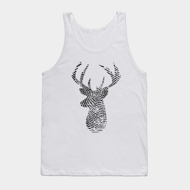 Big Buck Series: Buck Head Print (Black Graphic) Tank Top by Jarecrow 